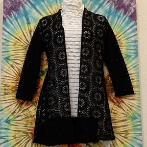 Chicos Travelers Edition Lace Cardigan